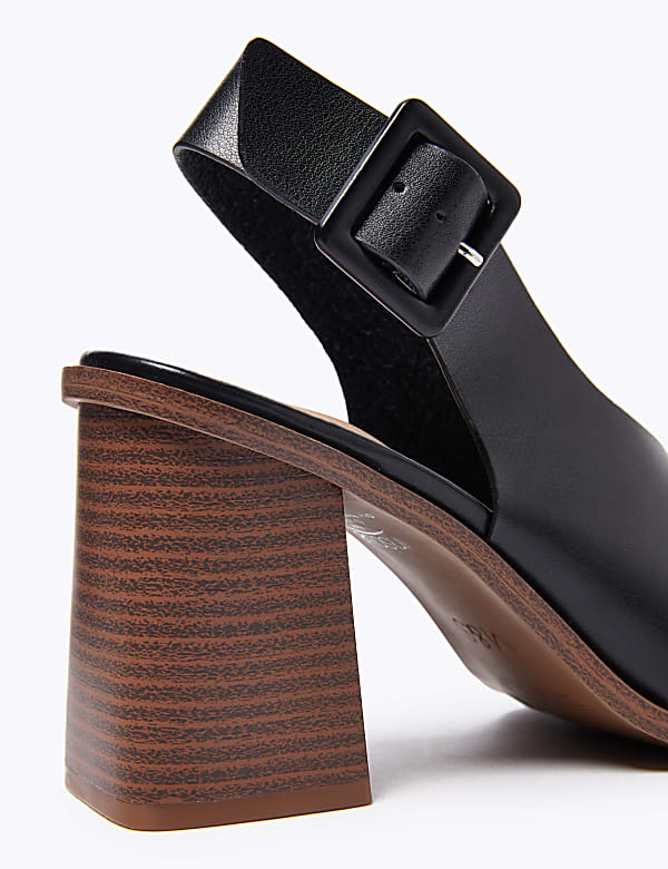 Block Heel Open Toe Slingback Sandals