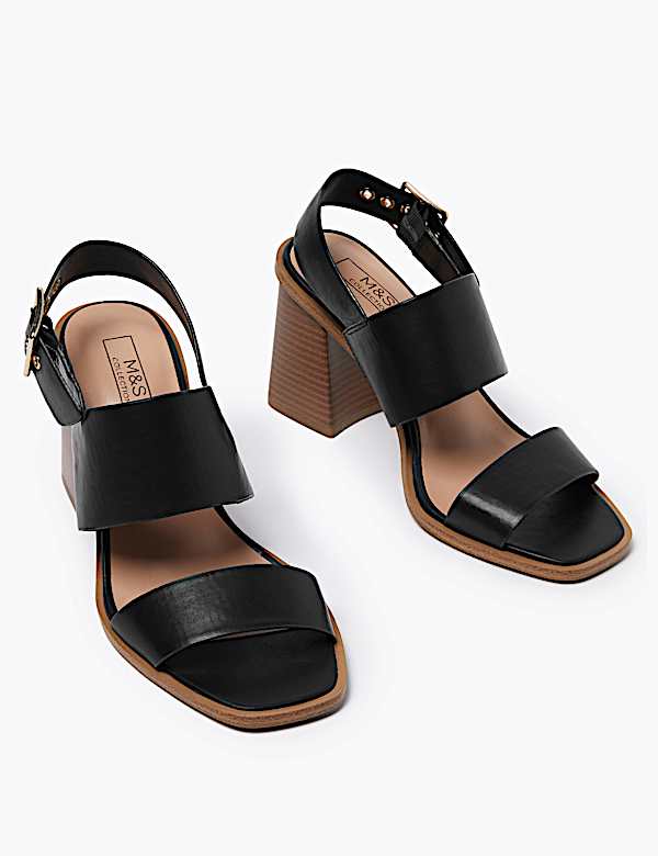 Open Toe Block Heel Sandals