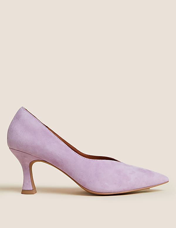 Suede Stiletto Heel Pointed Court shoes