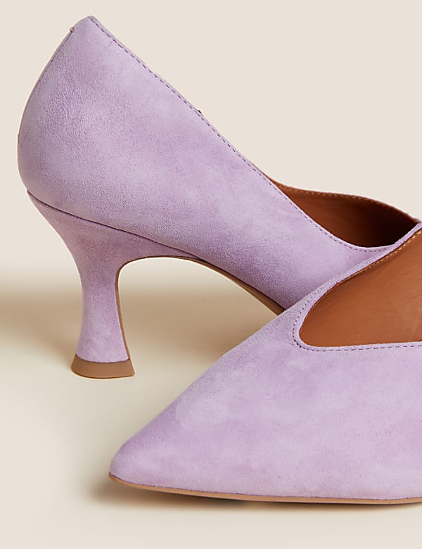 Suede Stiletto Heel Pointed Court shoes