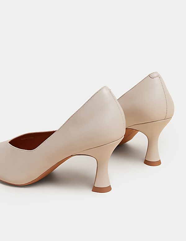 Leather Statement Pointed Court Shoes