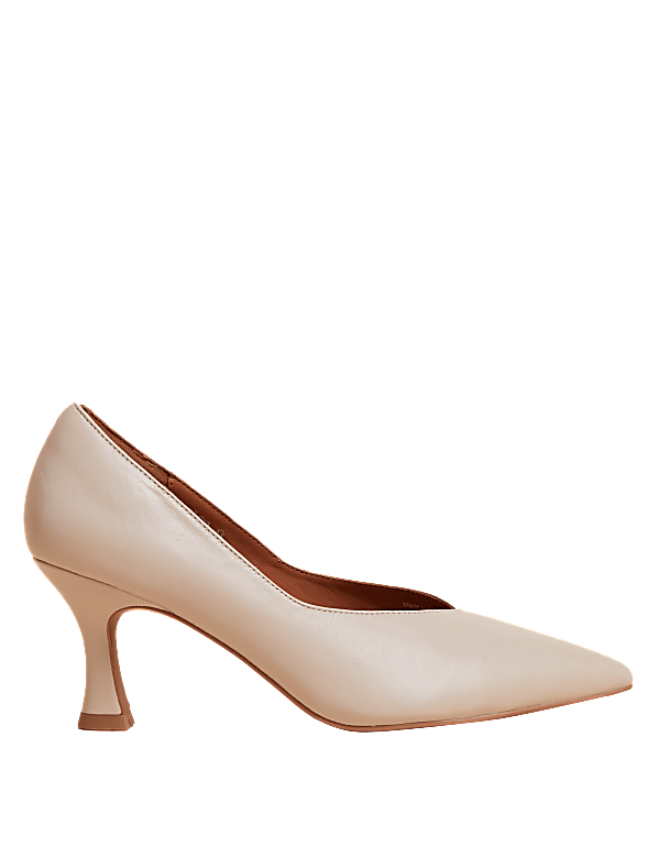 Leather Statement Pointed Court Shoes