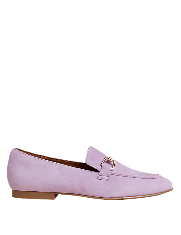 Suede Stain Resistant Bar Trim Loafers