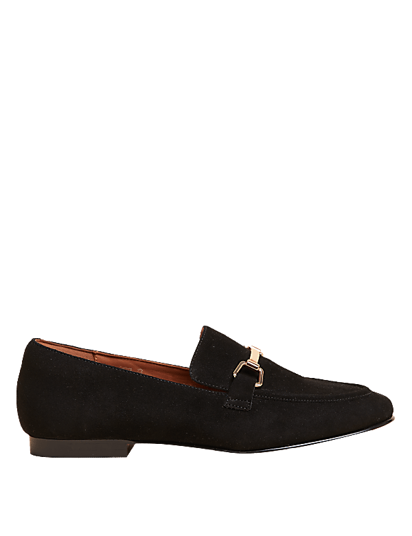 Suede Stain Resistant Bar Trim Loafers
