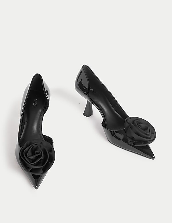 Lackpumps Corsage mit hohem Absatz - DE