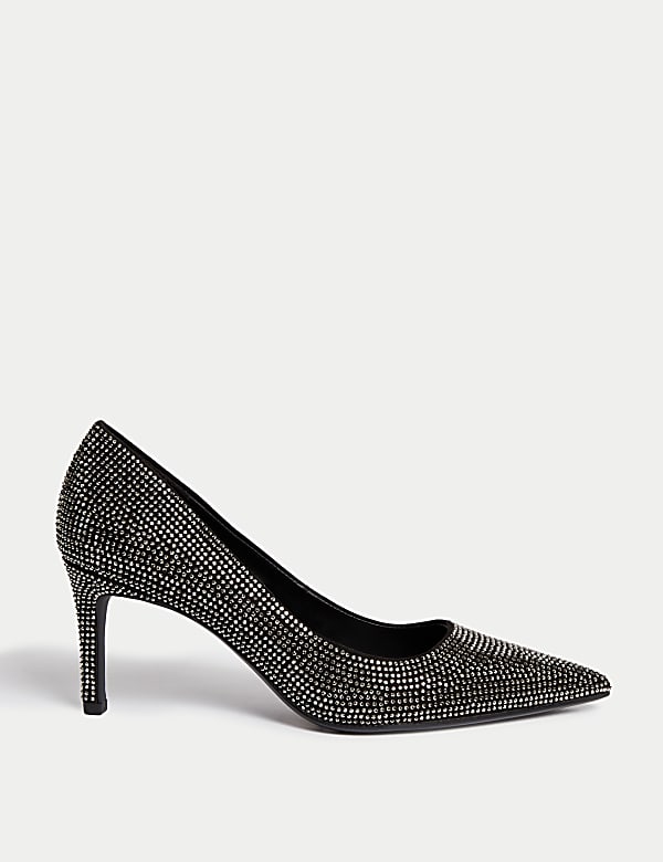 Black embellished court shoes shop