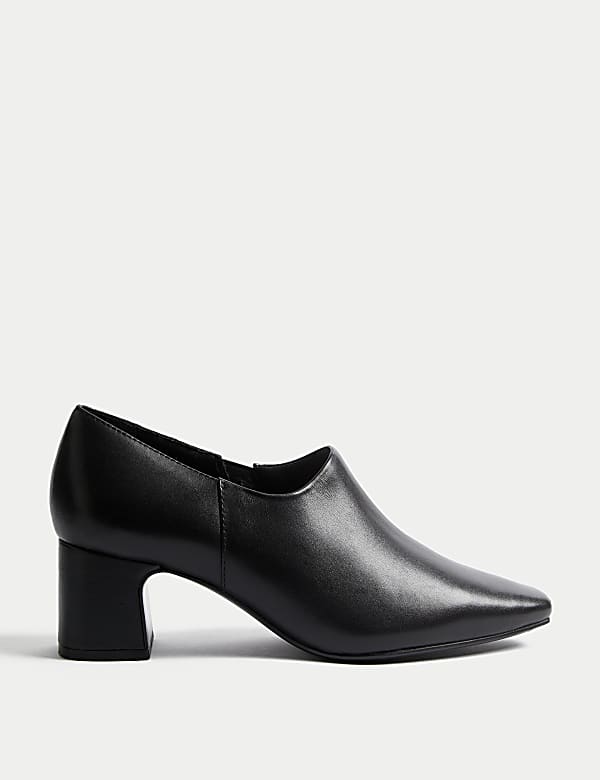 Leather Block Heel Shoe Boots - IL