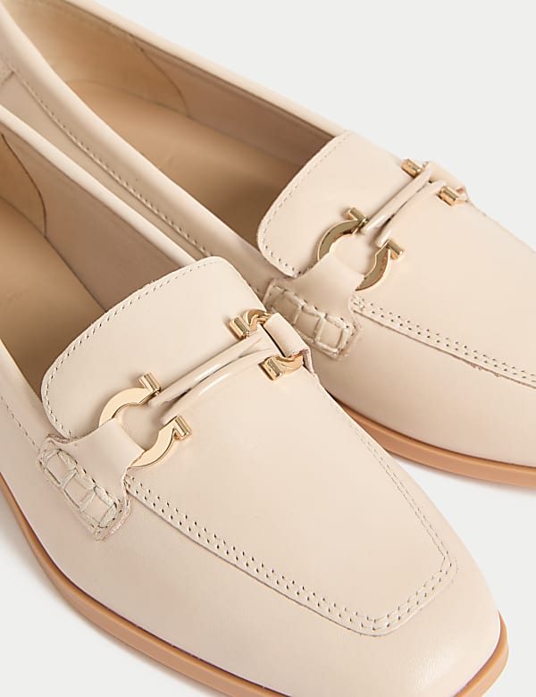 Leather Trim Square Toe Loafers - JO