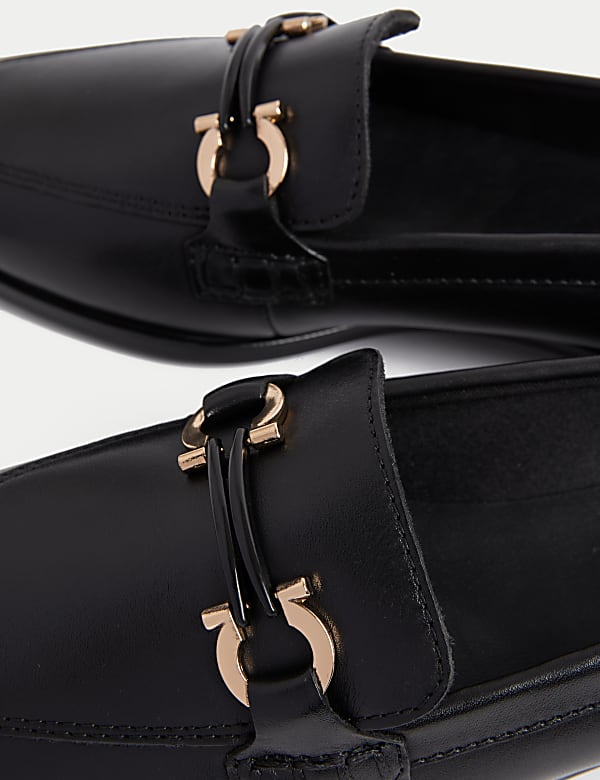 Leather Trim Square Toe Loafers - NL