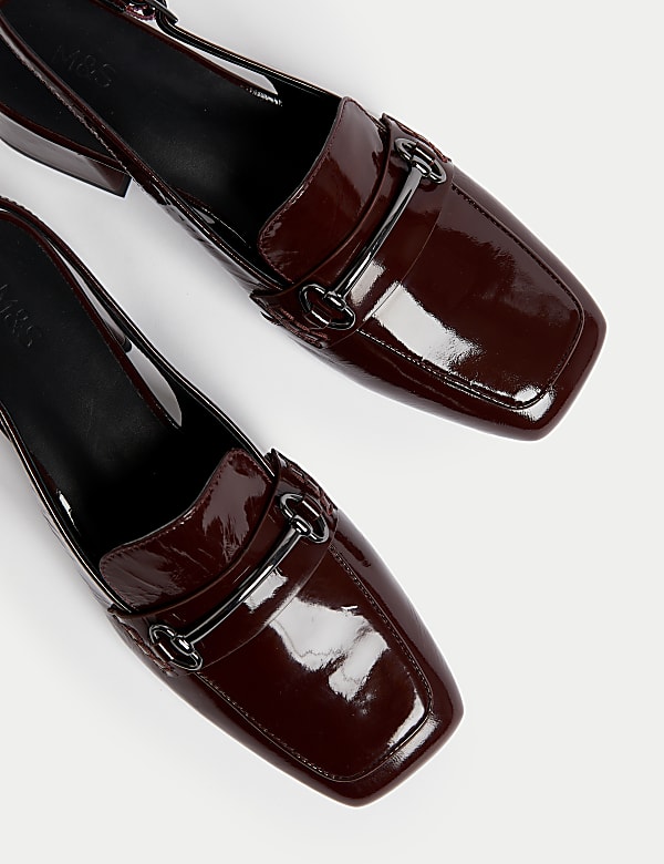 Escarpins &agrave; brides et talons carr&eacute;s vernis - LU