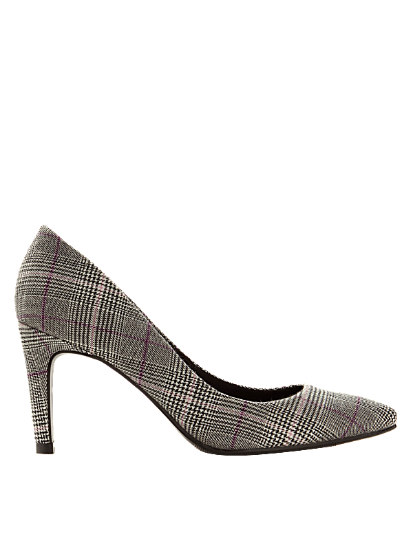 Buy Stiletto Heel Checked Pointed Court Shoes at Marks Spencer