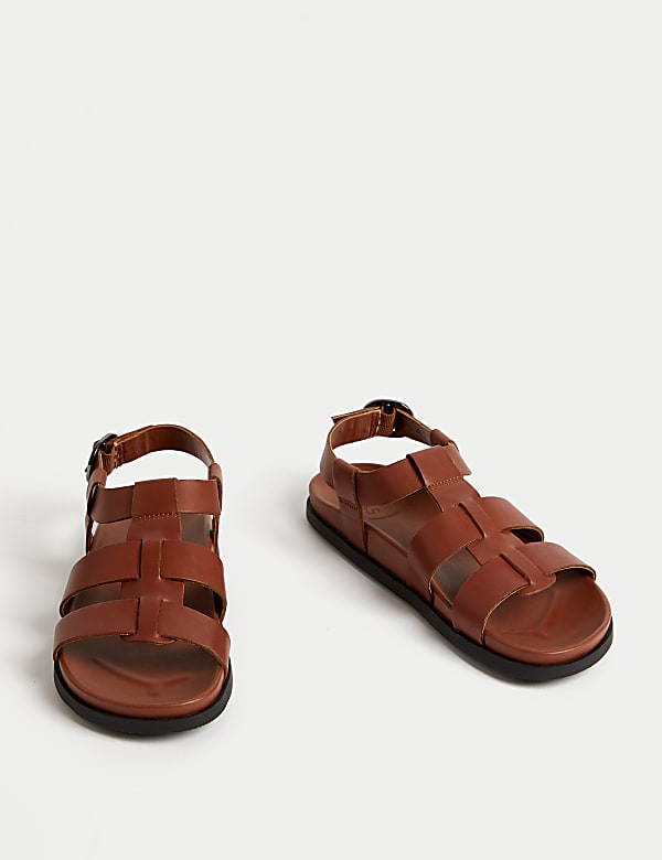 Fu&szlig;bett-Sandalen aus Leder mit Kn&ouml;chelriemen - DE