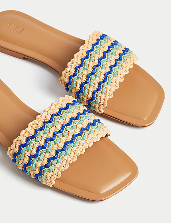 Striped Flat Mules - IT