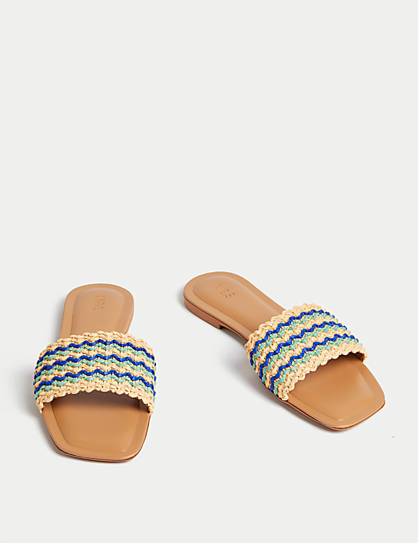 Striped Flat Mules - IT