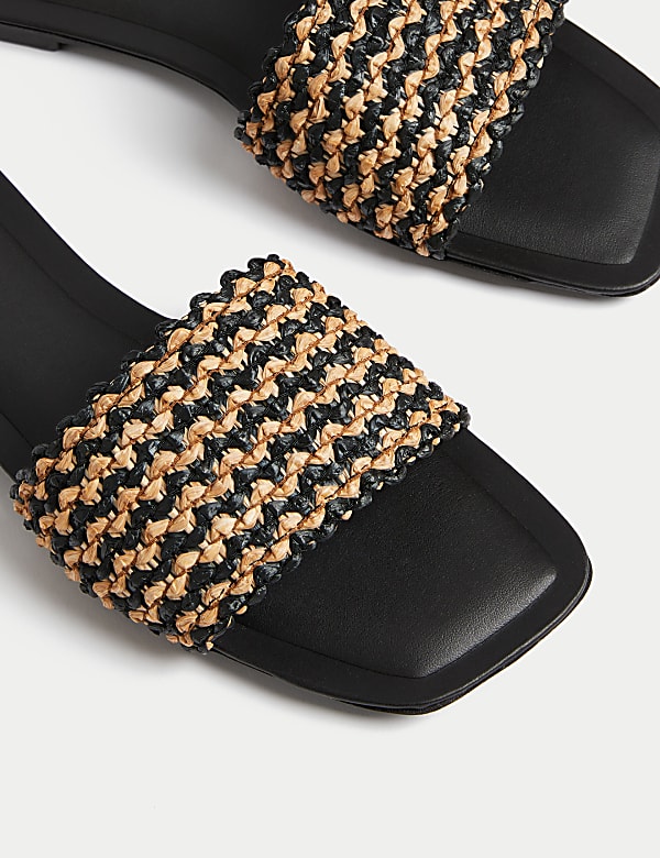 Striped Flat Mules - GR