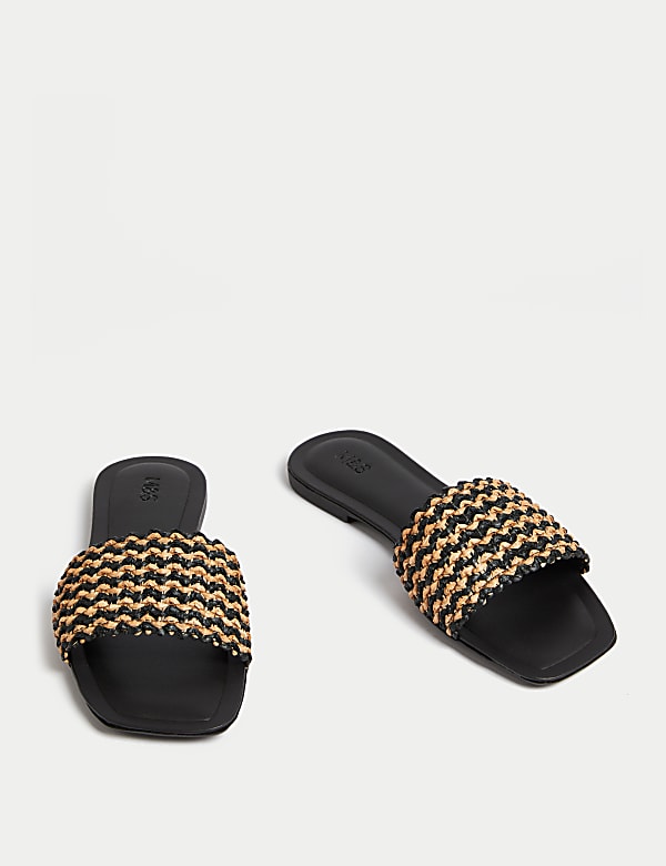 Striped Flat Mules - GR