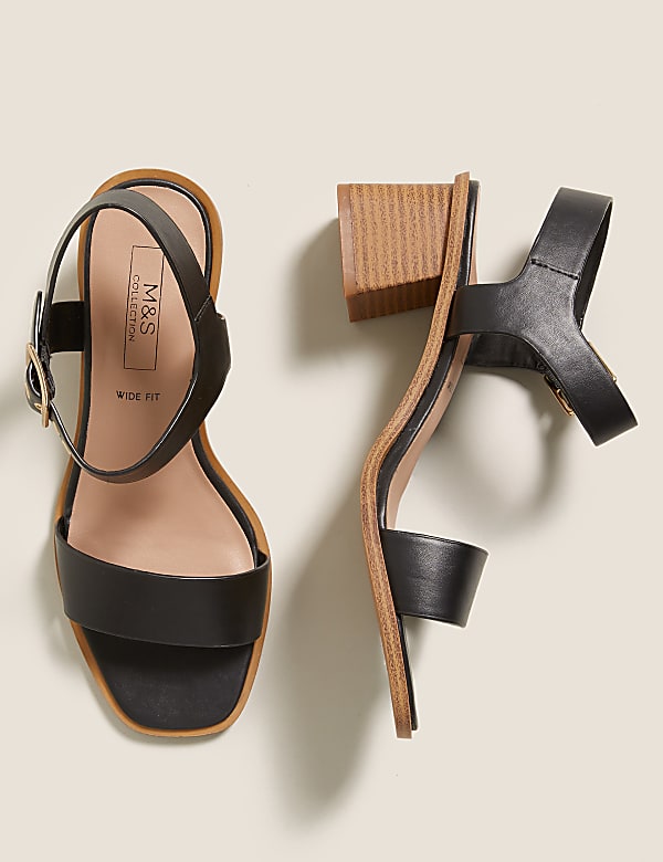 Buy Wide Fit Ankle Strap Block Heel Sandals at Marks Spencer