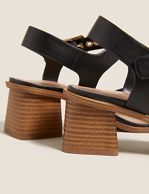 Wide Fit Ankle Strap Block Heel Sandals