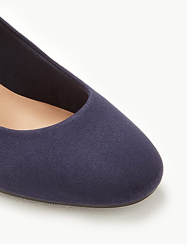 Wide Fit Block Heel Court Shoes
