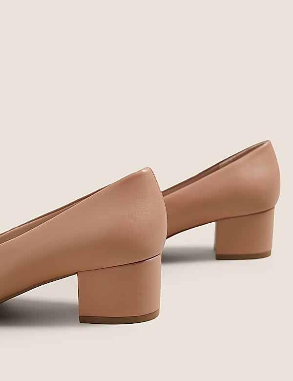 Wide Fit Block Heel Court Shoes