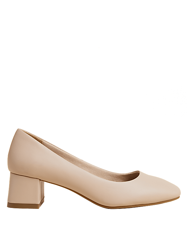 Wide Fit Block Heel Square Toe Shoes
