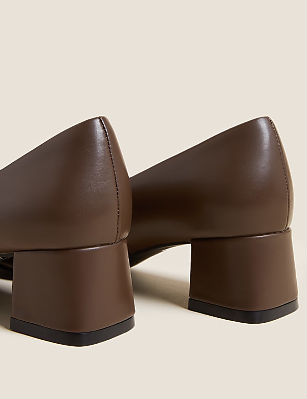 Wide Fit Block Heel Square Toe Shoes