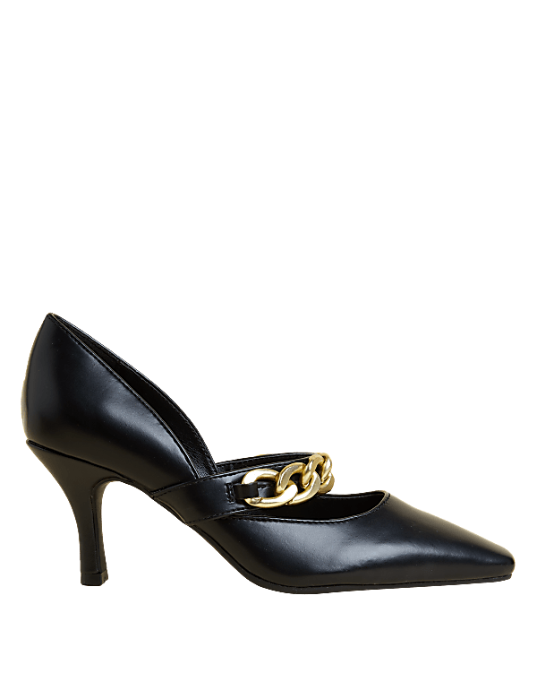 Wide Fit Chain Detail Stiletto Heel Heels
