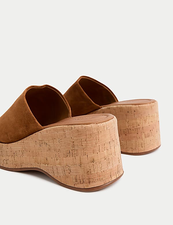 Suede Slip On Platform Mules - EE