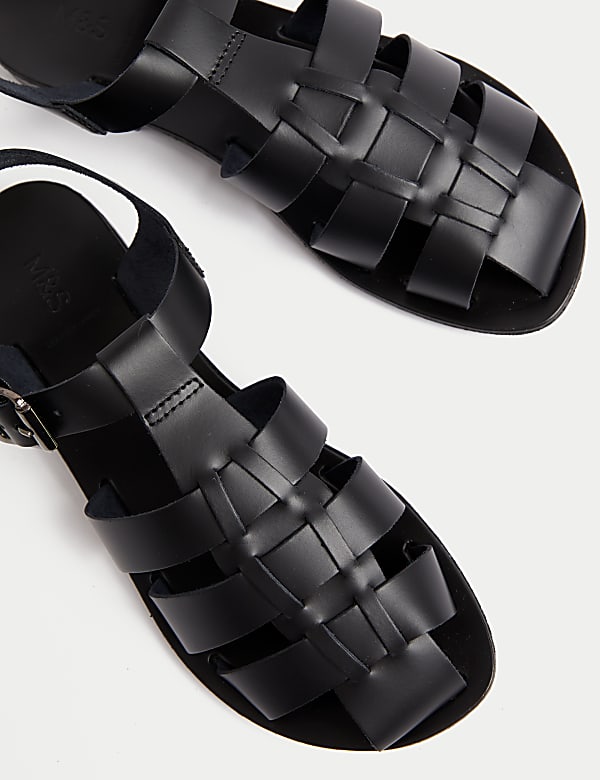 Leather Buckle Ankle Strap Flat Sandal - NL