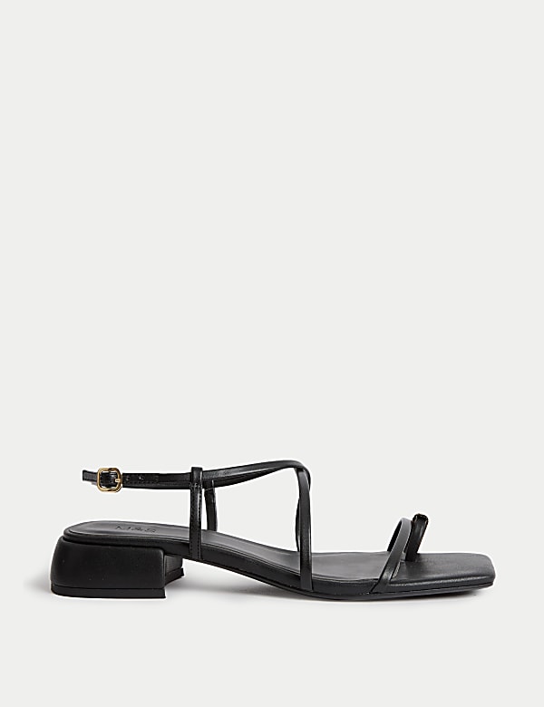 Ring Detail Ankle Strap Block Heel Sandals - NL