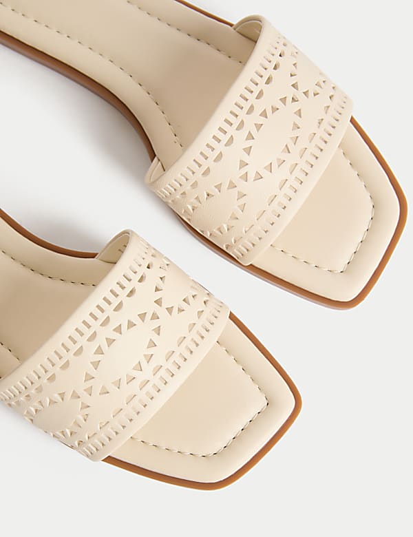 Laser Cut Flat Mules - AT