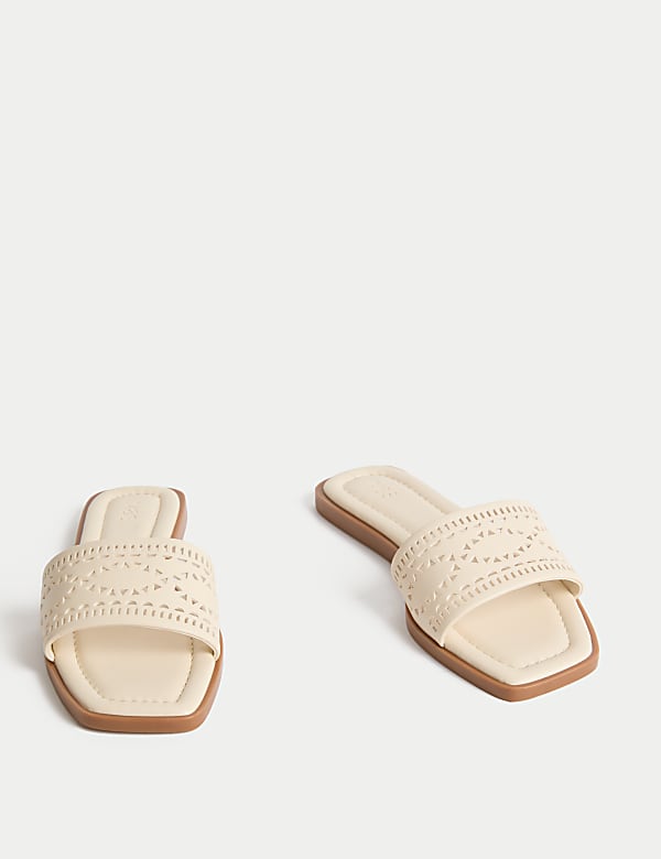 Laser Cut Flat Mules - AT