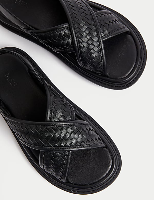 Woven Ankle Strap Flatform Sandals - LT