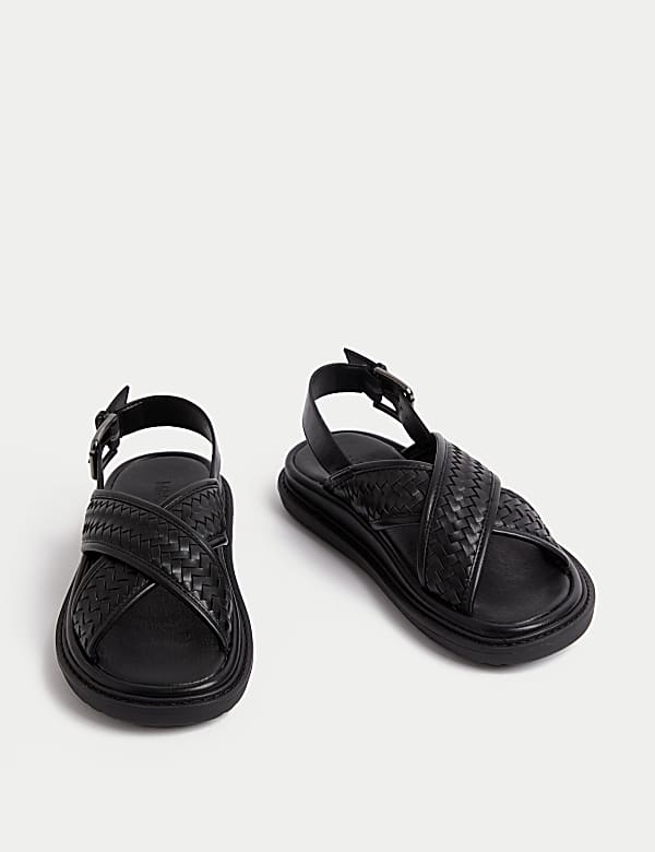 Woven Ankle Strap Flatform Sandals - LT