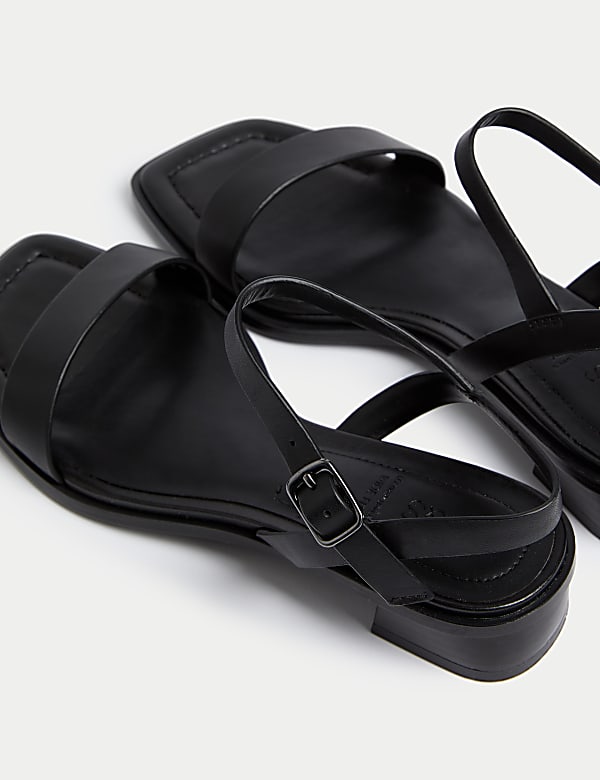 Wide Fit Ankle Strap Block Heel Sandals - CZ