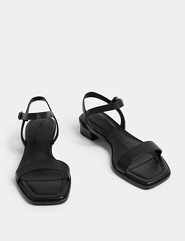 Wide Fit Ankle Strap Block Heel Sandals - CZ