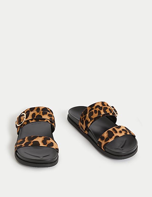 Suede Leopard Print Sandals - JO