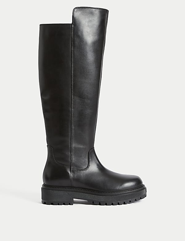 No heel black over the knee boots top