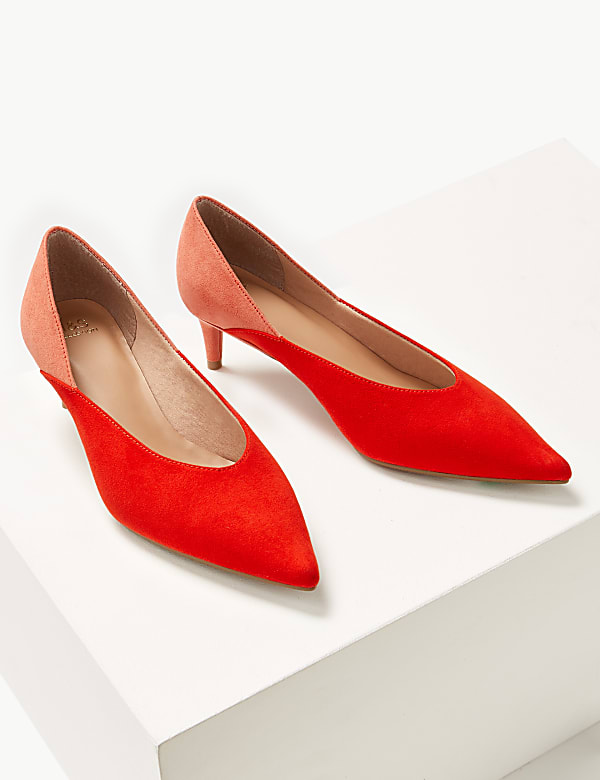 Kitten Heel Pointed Court Shoes
