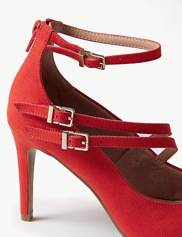 Stiletto Heel Multi Strap Pointed Court Shoes
