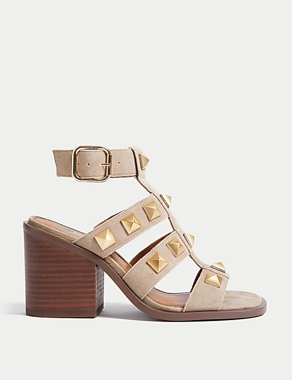 Studded heeled gladiator sandals shop