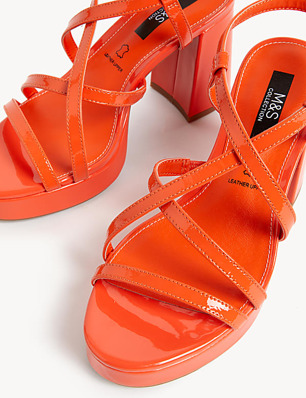 Metallic Strappy Platform Sandals