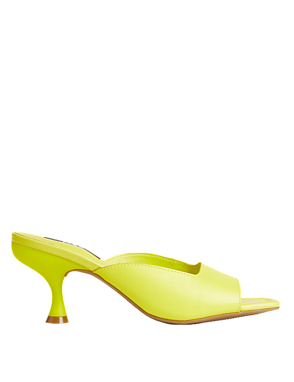 Wide Fit Leather Kitten Heel Mules