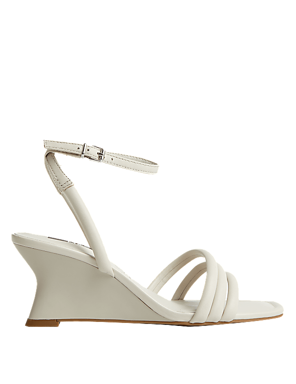 Buckle Strappy Wedge Sandals