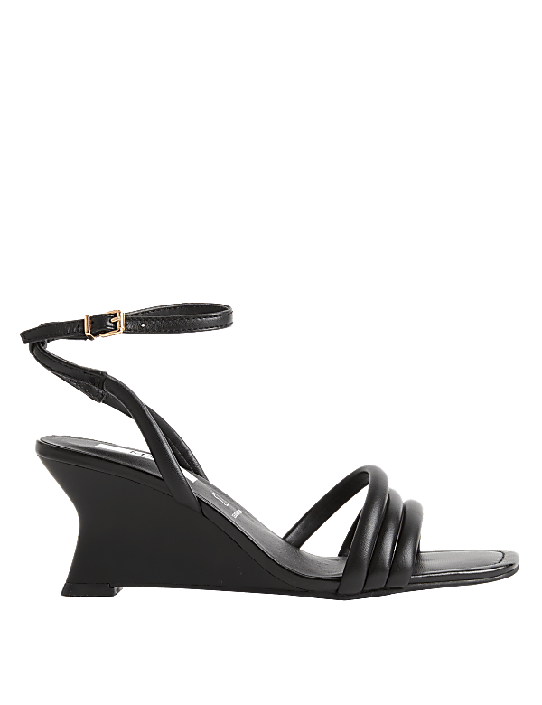 Buckle Strappy Wedge Sandals