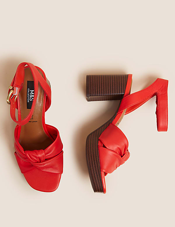 Leather Knot Platform Sandals