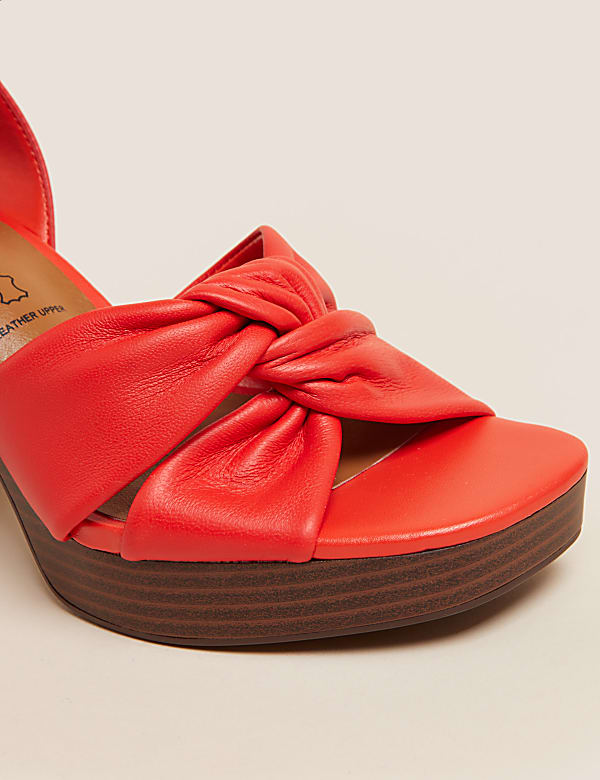 Leather Knot Platform Sandals