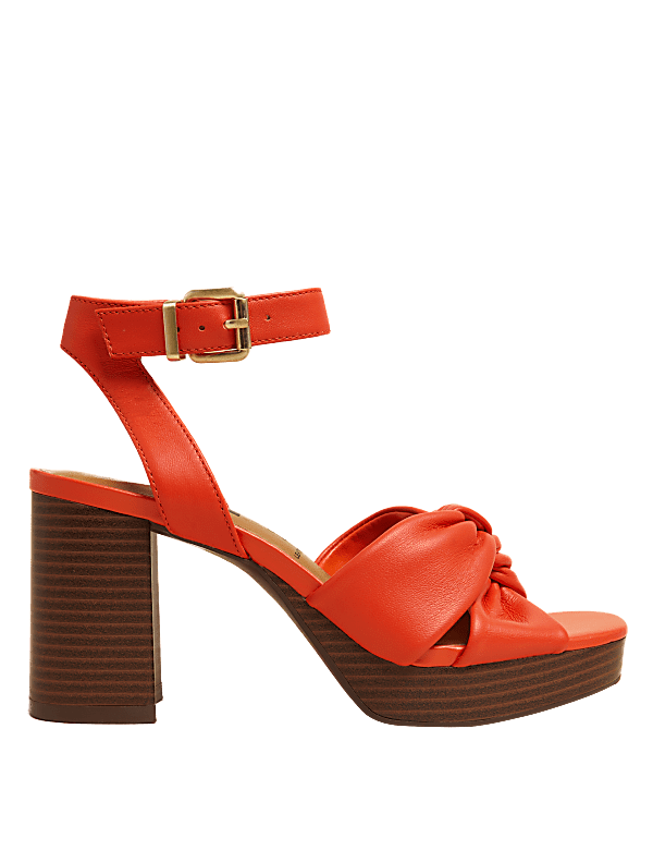 Leather Knot Platform Sandals