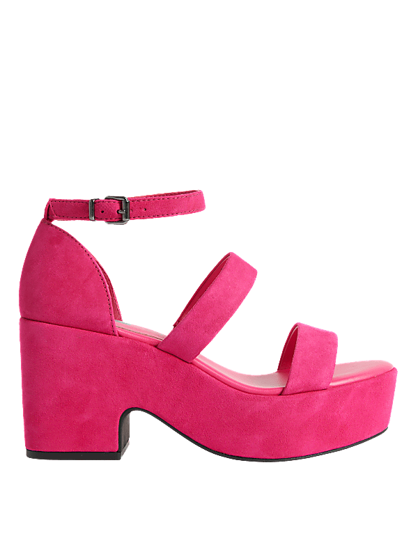 Suede Strappy Platform Sandals
