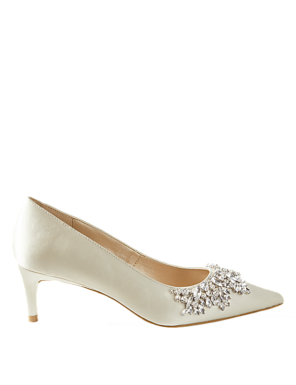 Buy Satin Kitten Heel Trim Court Shoes at Marks Spencer
